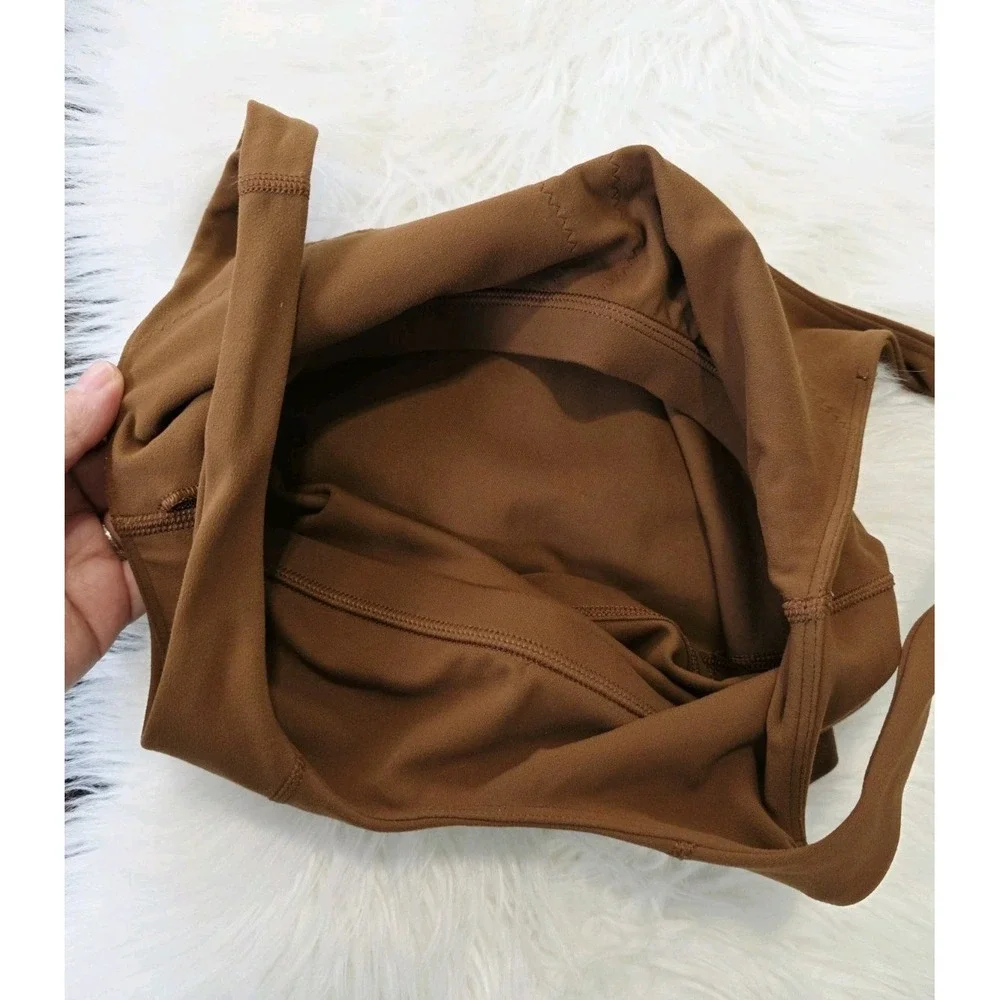 Lululemon Align Crop Tank Top Women's Size 4 Brown Built In Bra